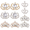 10Pcs 5 Style Rhinestone Cabochons Sets, with Brass & Alloy Findings, Acrylic Rhinestone, Crown Charm, Mixed Color, 22~29x23~38x4~6mm, 2pcs/style