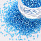 Glass Cylinder Beads, Seed Beads, Transparent Colours Luster, Round Hole, Dodger Blue, 1.5~2x1~2mm, Hole: 0.8mm, about 8000pcs/bag, about 1pound/bag
