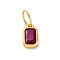 925 Sterling Silver Cubic Zirconia Charms, Colours, Rectangle, Purple, 8x5x2mm, Hole: 5x3mm