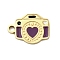 304 Stainless Steel Enamel Charms, Ion Plating(IP), Camera Charm, Real 18K Gold Plated, Purple, 12x9x1.5mm, Hole: 1.5mm