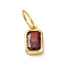 925 Sterling Silver Cubic Zirconia Charms, Colours, Rectangle, Dark Red, 8x5x2mm, Hole: 5x3mm