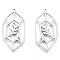 Non-Tarnish 201 Stainless Steel Pendants, Leaf Charm, Stainless Steel Color, 37x19x1mm, Hole: 1.5mm