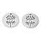 Non-Tarnish 201 Stainless Steel Pendants, Laser Cut, Flat Round with Eye, Stainless Steel Color, 15.5x15.5x1mm, Hole: 1.4mm