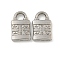 Non-Tarnish 304 Stainless Steel Charms, Padlock Charm, Stainless Steel Color, 13x8x2mm, Hole: 3mm