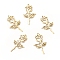 201 Stainless Steel Pendants, Rose, Golden, 27x15x1mm, Hole: 1.5mm