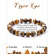 Natural Tiger Eye Round Beaded Stretch Bracelets for Women Men, without Paper Card