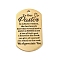 201 Stainless Steel Pendants, Message Charm, Rectangle with Word Charm, Golden, 49x28x1.8mm, Hole: 3mm