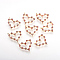 Brass Cubic Zirconia Charms, Heart, Golden, Red, 13.5x15x3mm, Hole: 1mm
