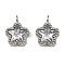 304 Stainless Steel Micro Pave Cubic Zirconia Charms, Star, Stainless Steel Color, 11x8.5x3.5mm, Hole: 1.5mm