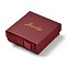 Square & Word Jewelry Cardboard Jewelry Boxes, with Bowknot & Sponge, for Earring, Ring, Necklace and Bracelets Gifts Packaging, Dark Red, 9.5x9.3x3.4cm, Inner Size: 8.4x8.4cm