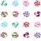 NBEADS 32Pcs 8 Colors Polymer Clay Lollipop Pendants, Handmade Pendant Charms for DIY Crafts Making