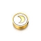 Stainless Steel Beads, Flat Round, Golden, Moon, 9x3mm