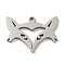 Non-Tarnish 201 Stainless Steel Pendants, Laser Cut, Fox, Stainless Steel Color, 12.5x17x1mm, Hole: 1.2mm