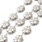 304 Stainless Steel Flower Link Chains, Unwelded, with Spool, Stainless Steel Color, 21.5x17x6mm, 5m/roll