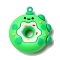 Donut PVC Plastic Cartoon Pendants, for DIY Keychain Making, Dinosaur, 44x40x14mm, Hole: 3.5mm