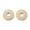 Eco-Friendly Brass Micro Pave Cubic Zirconia Linking Ring, Long-Lasting Plated, Lead Free & Cadmium Free, Ring, Real 18K Gold Plated, 12.5x1.5mm, Inner Diameter: 4.5mm