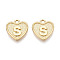 Alloy Pendants, Cadmium Free & Nickel Free & Lead Free, Heart with Letter, Real 18K Gold Plated, Letter.S, 16x15x2mm, Hole: 2mm