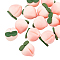 Resin Beads, Imitation Food, Peach, Undrilled/No Hole Beads, for DIY Crafts and Jewelry Making, Pink, 20.5x17.5x16.5mm, 16pcs/box