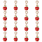 16Pcs Golden Plated Alloy European Dangle Charms, with Enamel, Teachers' Day Large Hole Pendants, Apple, Red, 28mm, Hole: 4.5mm, Apple: 15x11.5x2.5mm