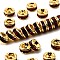 Brass Grade A Rhinestone Spacer Beads, Golden Plated, Rondelle, Nickel Free, Siam, 4x2mm, Hole: 0.8mm
