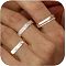 3Pcs 3 Styles Zinc Alloy Micro Pave Clear Cubic Zirconia Finger Rings, Stackable Rings for Women, Silver, US Size 7(17.3mm)