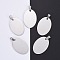 Tarnish Resistant 304 Stainless Steel Pendants, Manual Polishing, Blank Stamping Tags, Oval, Stainless Steel Color, 36x25x1.8mm