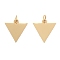 Ion Plating(IP) 304 Stainless Steel Pendants, with Jump Ring, Manual Polishing, Inverted Triangle Charm, Golden, 16x15x1mm, Hole: 3.5mm