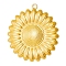 304 Stainless Steel Pendants, Sunflower Charm, Golden, 37x34mm