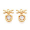 Brass Micro Pave Cubic Zirconia Charms, Real 18K Gold Plated, Hexagon, 15x11x4.5mm, Hole: 1.4mm