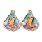 Alloy Enamel Pendants, with ABS Imitation Pearl, Butterfly Charms, Rack Plating, Light Gold, Colorful, 24x17x4.5mm, Hole: 1.6mm