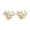 Brass Pave Clear Cubic Zirconia Connector Charms, Cadmium Free & Nickel Free & Lead Free, Butterfly Links, Real 18K Gold Plated, 10.5x13x3mm, Hole: 1.3mm