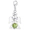 Alloy Angel Pendant Decorations, with CCB Imitation Pearl, Yellow Green, 4.4x1.9cm
