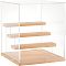 Assemble Acrylic Display Boxed, with and Wood, for Model Toy Display, Clear, 23.5x21.8x1.18cm, 11pcs/set