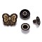 Brass Snap Buttons, Alloy Cap, Garment Buttons, Cadmium Free & Lead Free, Bowknot, Antique Bronze, Cap: 14x17mm, Pin: 3mm, Stud: 10x4mm, knob: 4.5mm & 10x6.5mm, knob: 3.5mm, Socket: 12x4mm, half-drill: 5mm