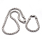 Tarnish Resistant 304 Stainless Steel Box Chain Necklaces and Bracelets Jewelry Sets, with Lobster Claw Clasps, Stainless Steel Color, 17.9 inch, 8-1/4 inch~9 inch(210~230mm)