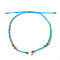 Adjustable Glass Seed Beads Braided Bead Bracelets, Shell Star Jewelry for Women, Sky Blue