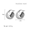 Non-Tarnish Stainless Steel Hoop Earrings for Women, Stainless Steel Color, Thick Hoop Earrings, Oval, 20x19mm