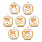 Resin Pendants, with Light Gold Plated Alloy, Cadmium Free & Nickel Free & Lead Free, Square with Bear, Sandy Brown, 17x14x5mm, Hole: 1.4mm