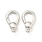 Brass Spring Gate Rings, Teardrop, Cadmium Free & Lead Free, Long-Lasting Plated, Platinum, 16x9x3.5mm, Hole: 1.6mm