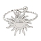 Non-Tarnish 304 Stainless Steel Sun Open Cuff Ring for Women, Stainless Steel Color, US Size 7 1/2(17.7mm)