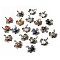 Natural & Synthetic Mixed Gemstone Heart Pendants, Dragon Charms, with Rack Plating Antique Silver Plated Brass Findings, Lead Free & Cadmium Free, 33x33.5~34x7~7.5mm, Hole: 8x5mm