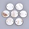 Freshwater Shell Links Connectors, Flat Round, Seashell Color, 18x2mm, Hole: 1.5mm