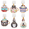 6Pcs 6 Styles PVC Mobile Dustproof Plugs, with Alloy Enamel Pendants, Mixed Color, 2.1~3.9cm, 1pc/style