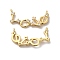 Rack Plating Brass Micro Pave Clear Cubic Zirconia 2-Loop Pendants, Long-Lasting Plated, Lead Free & Cadmium Free, Word Love Charm, Real 18K Gold Plated, 11x26x2.5mm, Hole: 1mm