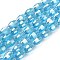 Glass Beads Strands, Faceted Oval, AB Color Plated, Sky Blue, 7.5x6mm, Hole: 1mm, about 70pcs/Strand, 20.67 inch(52.5cm)