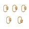 Brass Screw Carabiner Lock Charms, for Necklaces Making, Quick Links, Oval, Golden, 19x13~13.5x6.5mm, Screw: 6.5x6.5mm