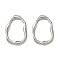 304 Stainless Steel Linking Rings, Irregular Oval Link, Non-Tarnish, Stainless Steel Color, 25.5x18x2.5mm, Inner Diameter: 20x13.5mm