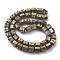 Electroplated Natural Lava Rock Beads Strands, Hexagon, Antique Golden Plated, 7~8.5x7.5x6.5mm, Hole: 1.5mm, about 50pcs/strand, 11.81''(30cm)