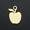 201 Stainless Steel Charms, Laser Cut, Apple, Golden, 13.5x10x1mm, Hole: 1.6mm