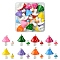 32Pcs 16 Styles Opaque Plastic with Resin Pendants, with Platinum Plated Iron Loop, Mushroom, Mixed Color, 17.5~33.5x11.5~24.5x12mm, Hole: 1.5~2mm